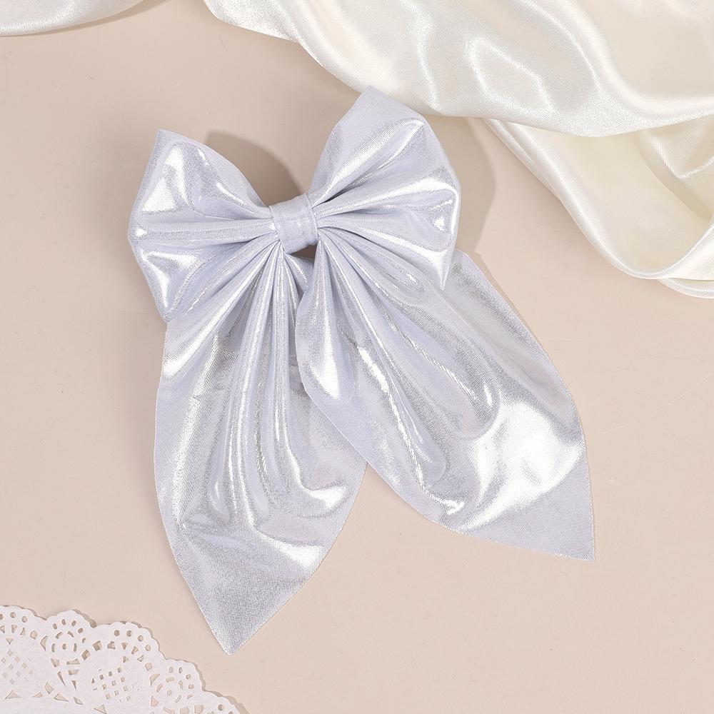 Large Size Satin Bow Hair Clip Gold Glossy Satin Butterfly Hairpin Smooth Surface Large Bow Accessories Headwear For Women Girl