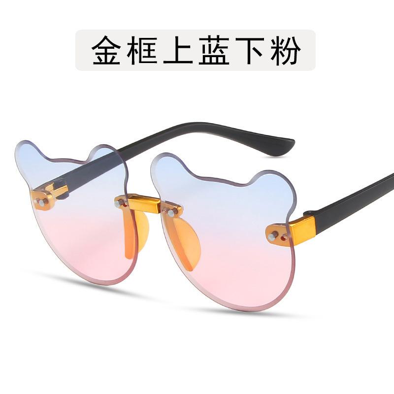 Children'S Cute Glasses Sunglasses Boys And Girls Fashion Baby Bear Ears Shape Photo Sunglasses