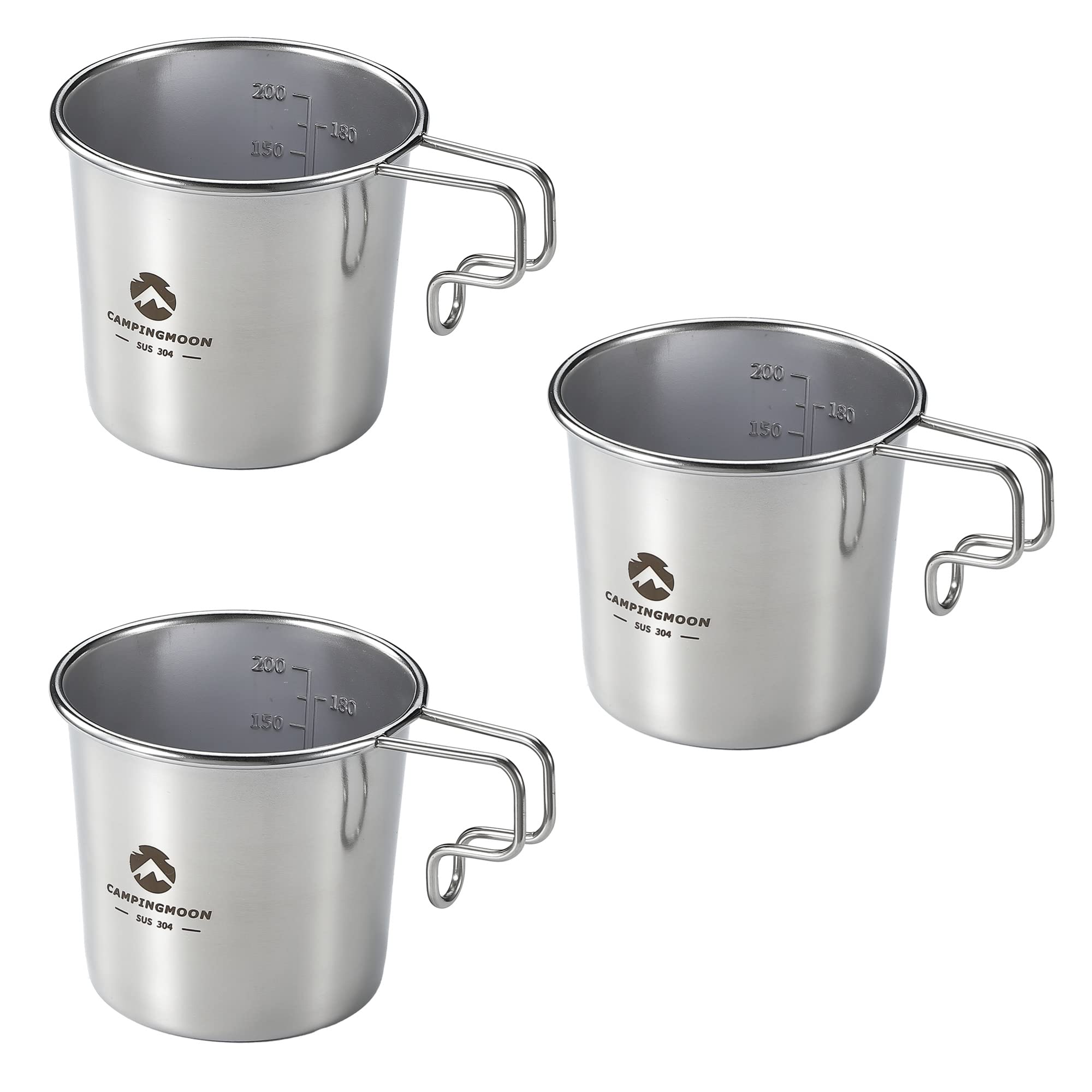 CAMPING MOON Кружка Solo M Кемпинговые кружки, набор из 3 штук, 210 мл SOLO MUG S-190-3P