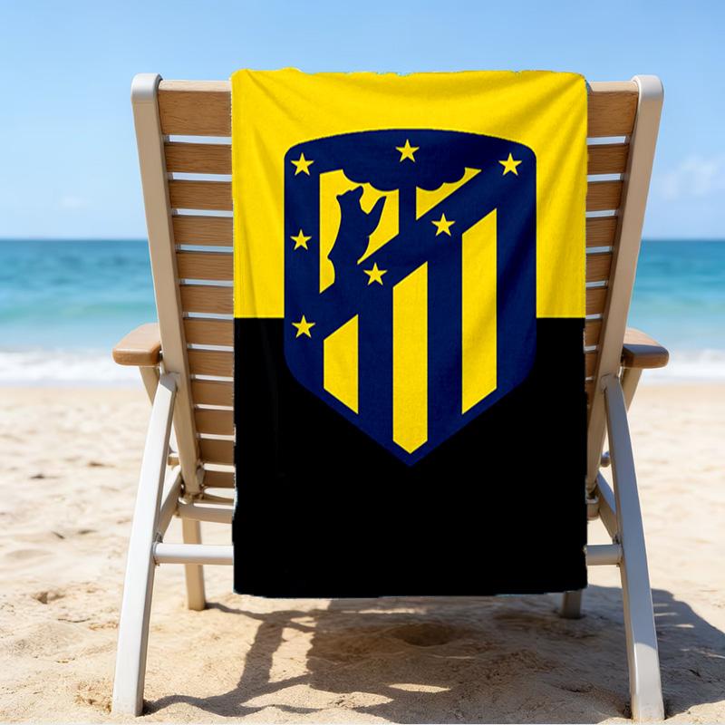 Atletico Ma-drid Crest Printed Beach Towel, Super Soft Microfiber, Perfect Gift Birthday, for Pool, Beach, Travel, for Family and Friends