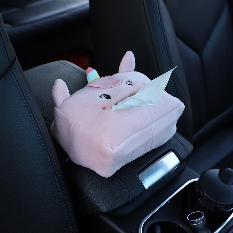 1Pc Car Tissue Box Car Hanging Car Inner Armrest Box Sun Visor Sanitary Pumping Carton Cartoon Cute Tissue Cover