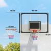 Outdoor Wall-Mounted Basketball Hoop 113x73cm Rim 45cm Black