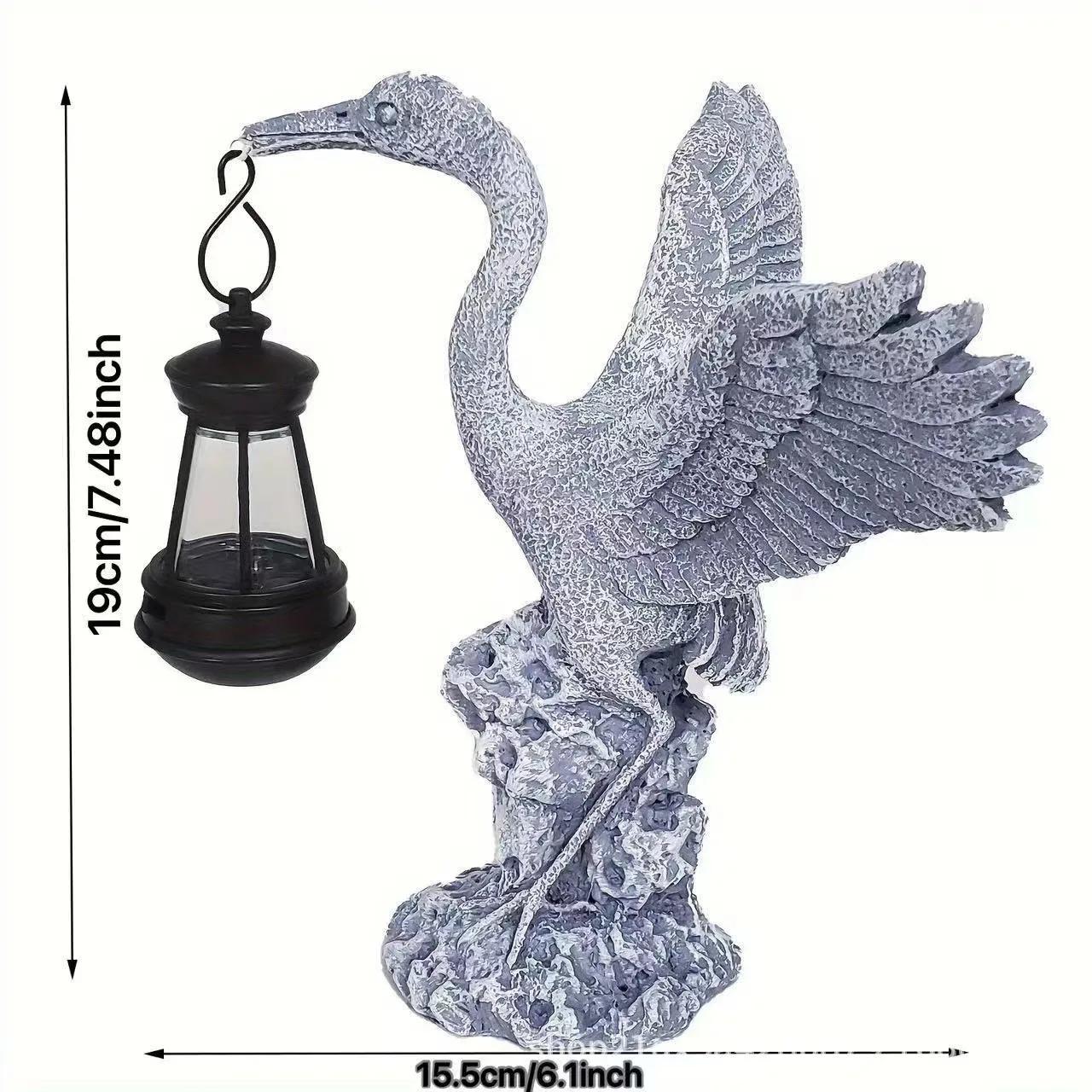 

Гарячі продажі відкритий сонячний світильник смола тварина прикраси кран біла чапля шматки сад сад внутрішній двір сад аксесуари для дому Фея