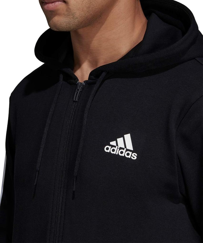 Adidas MUSTHAVES Sweatshirt Training Größe Größe Herren 3-Streifen Full-Zip (Fleece-Futter) Tragen, FSD66, Schwarz/Weiß (DT9896), J/L (Japan L)