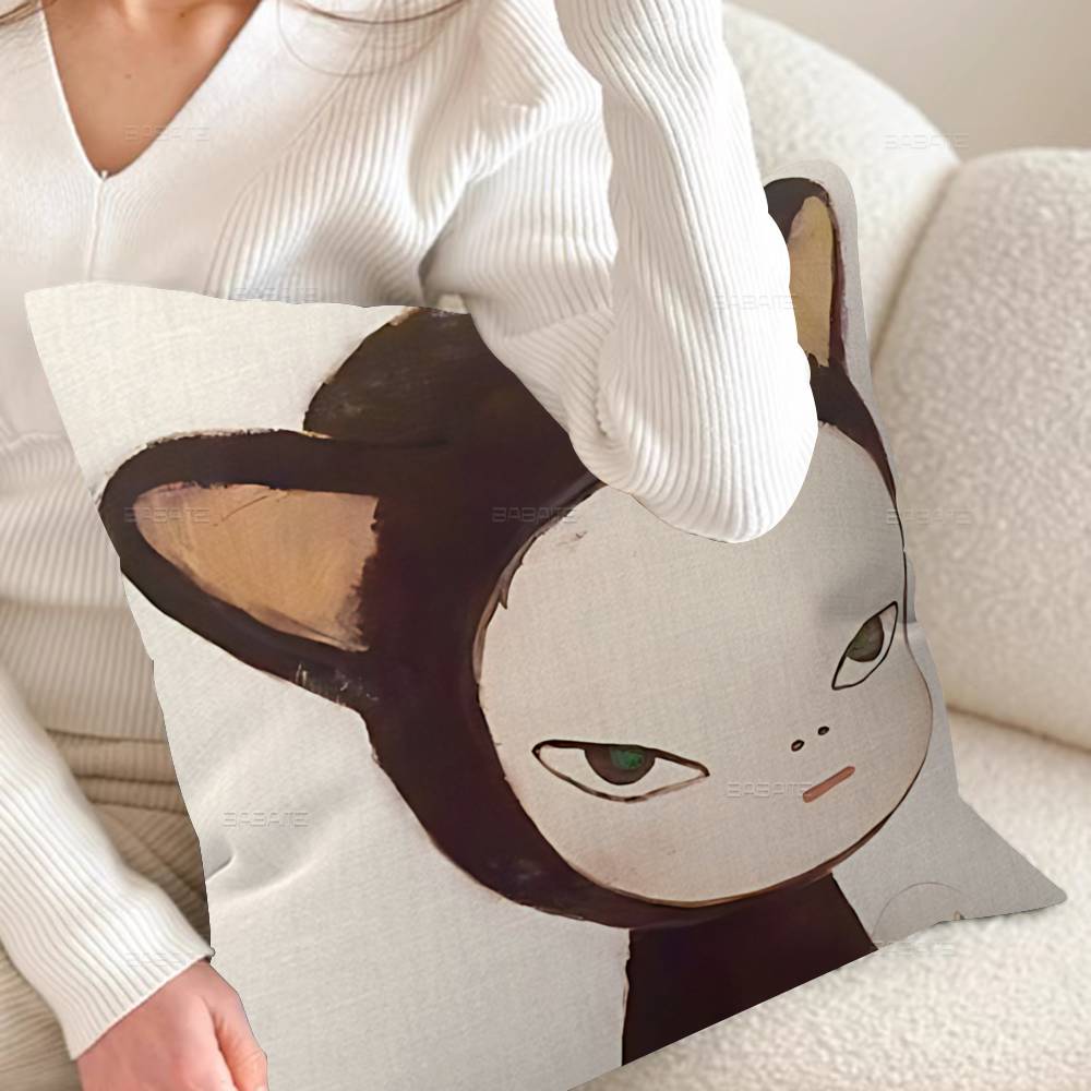 

Yyoshitomo NaraA Retro Art Decorative Room Aesthetics Pillow Case Home Decor Bedroom Sofa Bed Couch Pillow Cover 45x45 30x30 cm