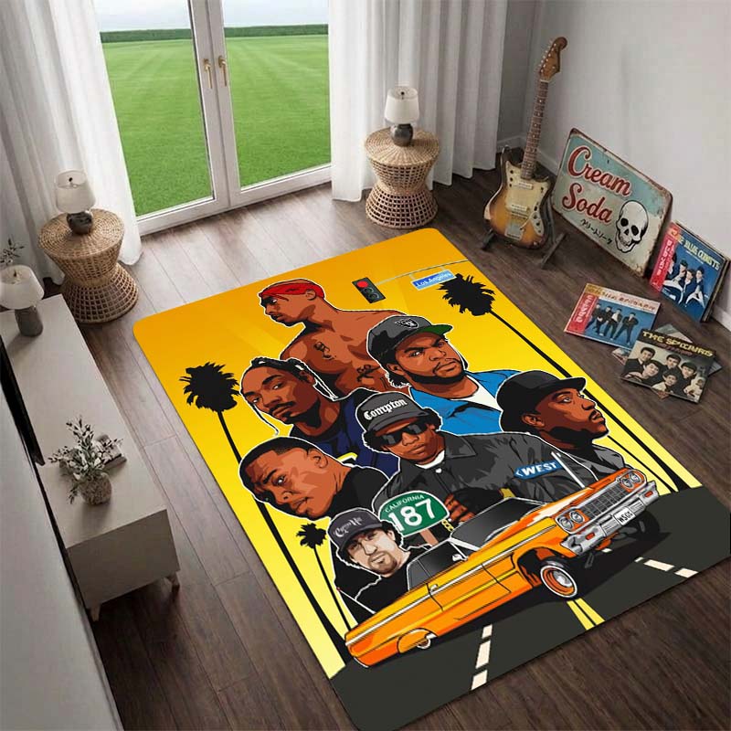 Hip Hop Rapper Rall Roll Teppich Rutschfester Boden Teppich Wohnzimmer Spielzimmer Heimdekoration, Fan Geschenk