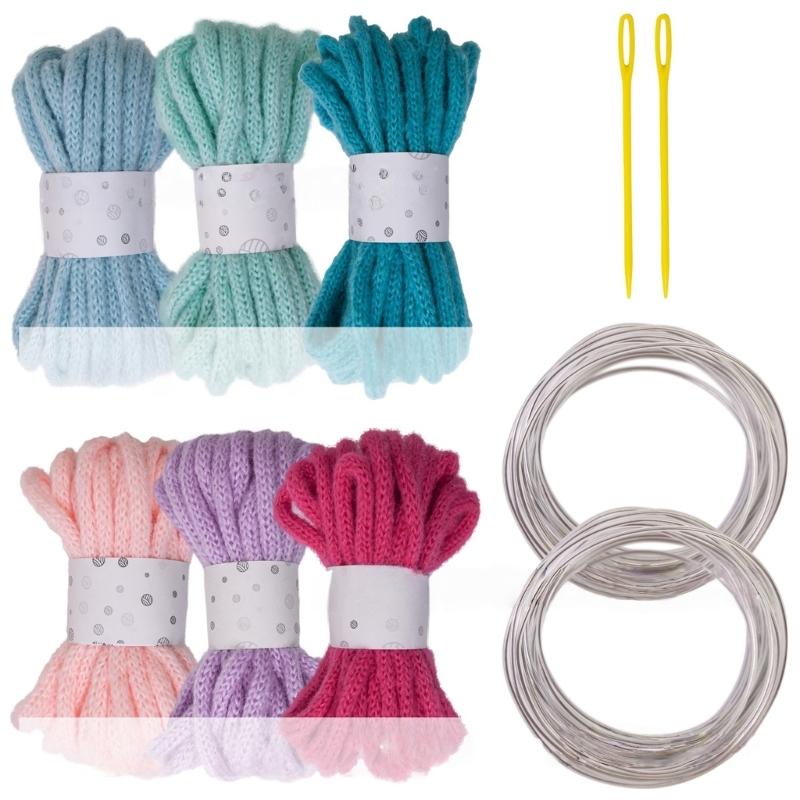 6Rolls Of Multicolored Hollow Braided Cord Rope 5.46Yard Long 7mm Wide Polyester Rope For Art Craft And Home Decoration