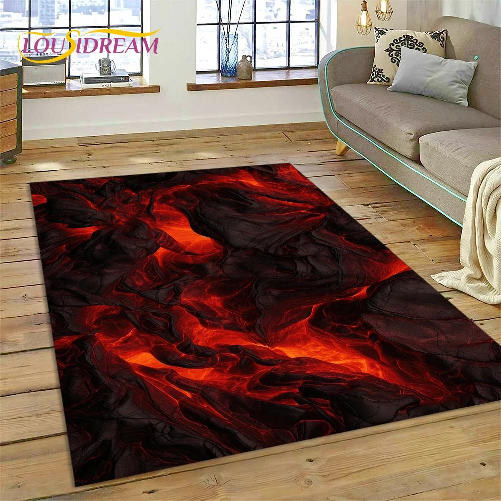 

Вулкан 3D Lava Magma Килимок для вітальні, спальні, домашній декор, підлоговий килимок, нековзка прикраса для дивана, кухонний килимок, подарунок 40x60cm( 15x23in )