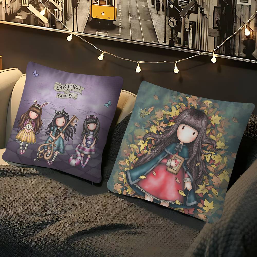 Cute G-Gorjusses S-Santoro Decorative Room Aesthetics Pillow Case Home Decor Bedroom Sofa Bed Couch Pillow Cover 45x45