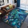 Vibrant Peacock Fantasy Print Area Mat - Non-Slip Soft Crystal Velvet, Large Size  Stunning Blue Peacock & Flora