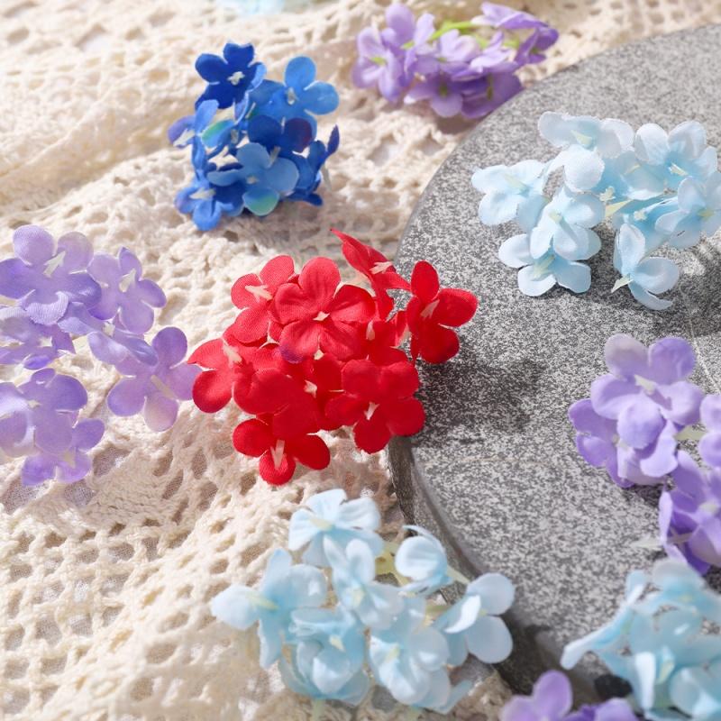 4cm 20Pcs Daisy Flower Heads Silk Hydrangea Artificial Flowers for Wedding Home Decoration DIY Christmas Wreath Gifts Accessory