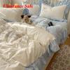 New lace embroidery small fresh and cute girl heart bed four-piece set washed cotton summer bed sheet quilt cover bed hat