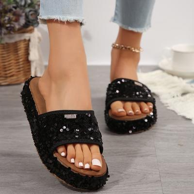 Pantofole da donna con suola spessa, scarpe casual da spiaggia, pantofole estive alla moda