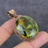 Naturlig Peridot Ädelsten Handgjort Koppar Smycke Hänge 1,97" B7F65