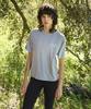 Peullukeu Crop Run Cool Dry Pigment Short Sleeve T-Shirt Light Grey Fst743C