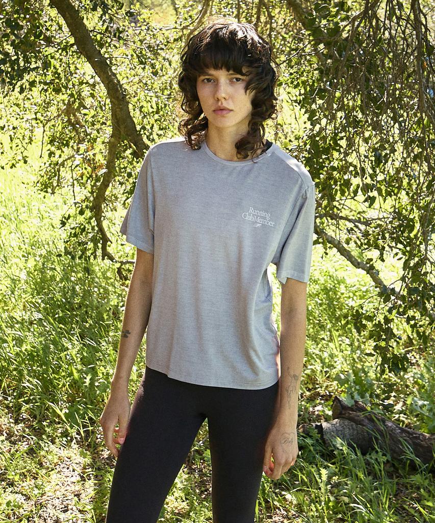 Peullukeu Crop Run Cool Dry Pigment Short Sleeve T-Shirt Light Grey Fst743C