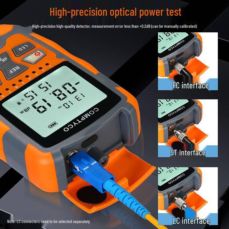 Three-in-One Network Optical Power Meter Tester AUA-MC7/M5: Mini Optical Wave Meter & Light Source Inspection (-70~+10dBm)
