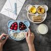 Cartoon Bear Wheat Straw Divided Plate & Lunch Box Set for Kids