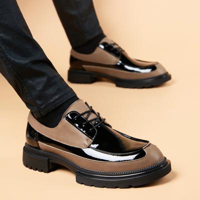 Men's Leather Shoes 2026 Spring and Autumn British Genuine Leather Business Casual Thick Sole Height Increasing Groom's Wedding