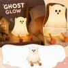 Creative Silicone Ghost Night Light for Kids Bedside Soft Touch Portable Small Night Lamp with Sitting Legs Design for Bedroom Nursery