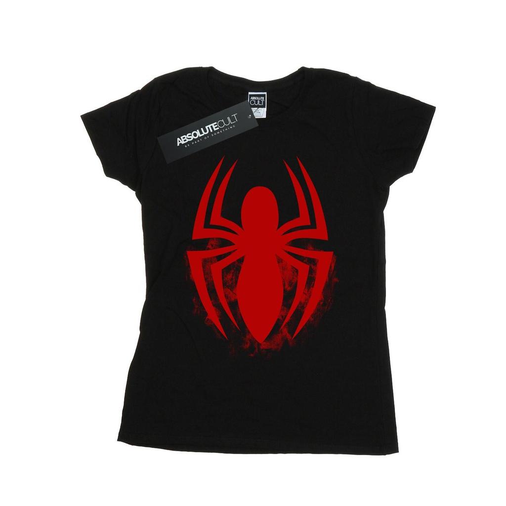 Marvel Womens/Ladies Spider-Man Logo Emblem Cotton T-Shirt