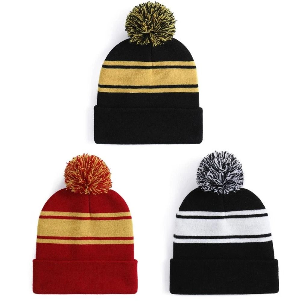Pom-Pom Winter Hat Thick Warm Knitted Hat Casual Beanie Cap