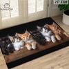 1pc Six Kittens On Wood Welcome - Non-Slip Backing Machine-Washable Cat Mat Suitable for Entryway, Li