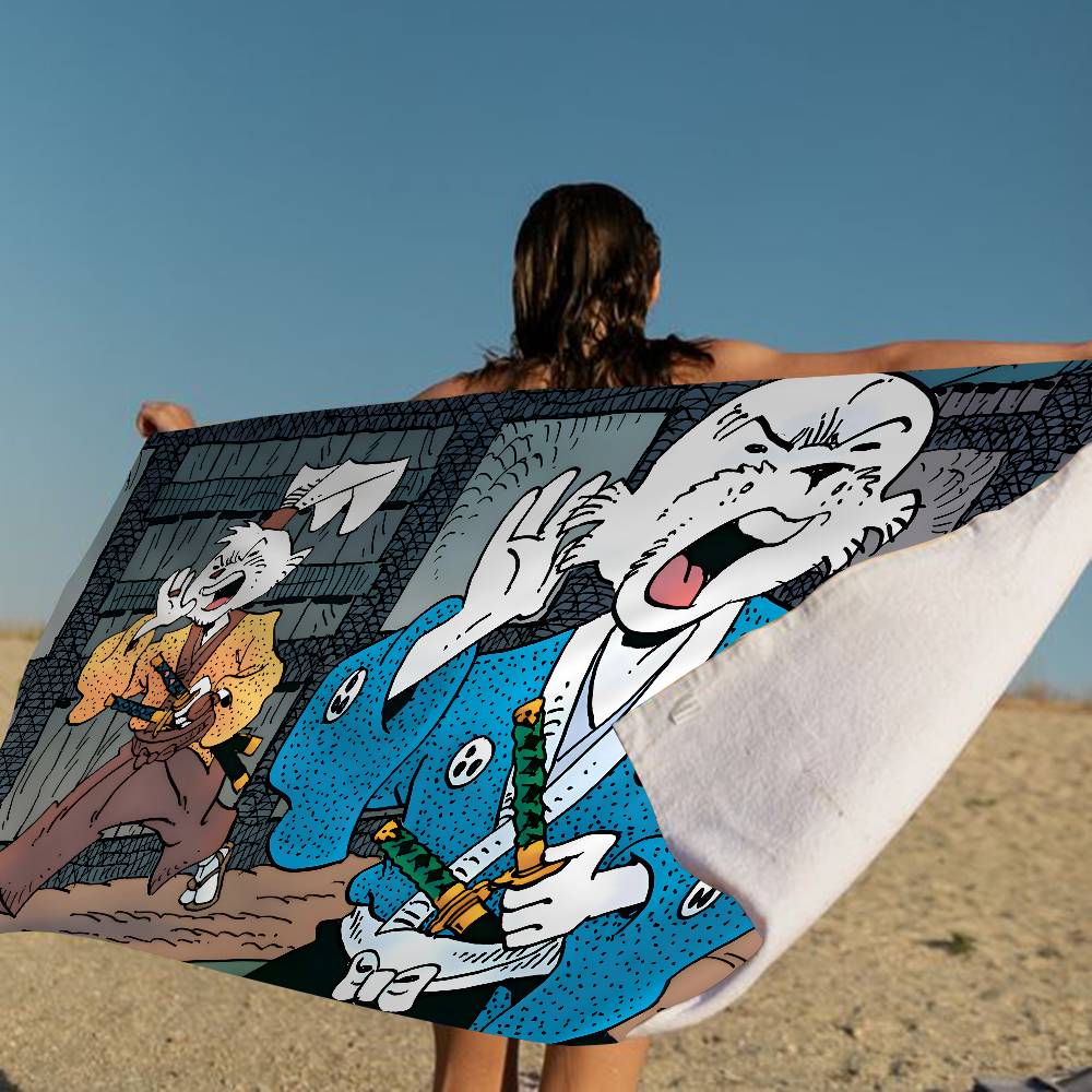 Usagi Yojimbo Microfiber Printed Beach Towel Mountain Climbing Yoga Beach Swimming Running Absorbent Soft Towel