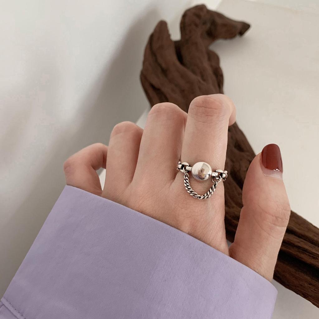 Art Deco Geometric Ring Combination Index Finger Ring Female Personality Retro Niche High Class Finger Ring Ins Cold Wind Adjustable Ring