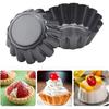 12-Cavity Mini Tart Pans Carbon Steel 7.5x2.3 cm Black Nonstick Baking Mold Set Fruit Tart Mold Set