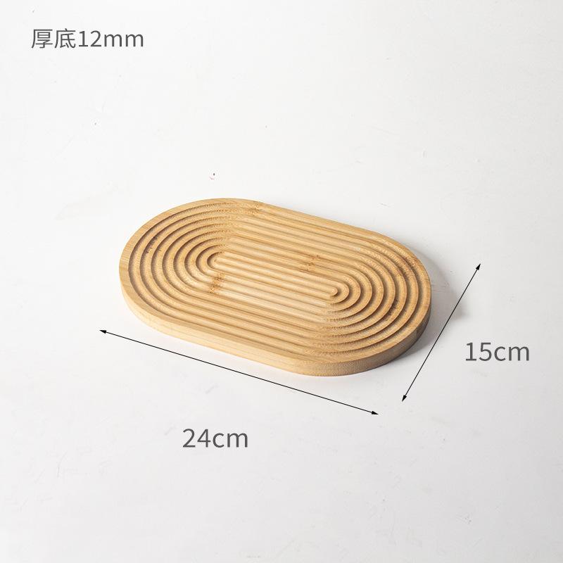 Creative Wavy Bamboo Tea Tray Irregular Ins Style Decoration Aromatherapy Serving Plate for Bread Fruit Dessert