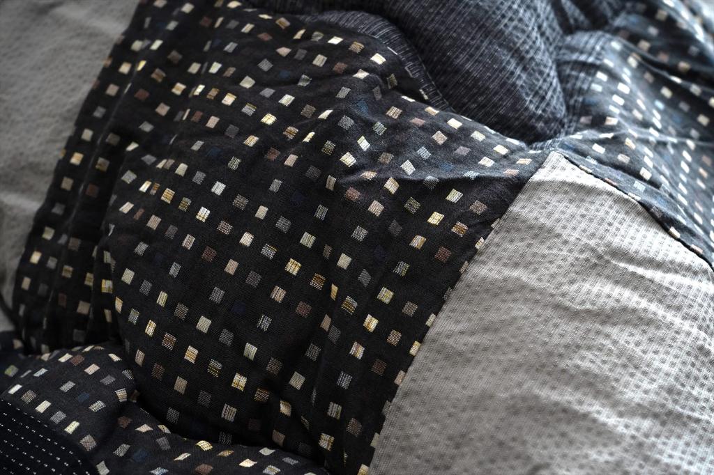 Ikehiko Kotatsu Futon Hazuki Gray Square 205 X 205 Cm Single Item Cotton Modern Patchwork Suitable for Cm Square Kotatsu Stand Approx. 80-90