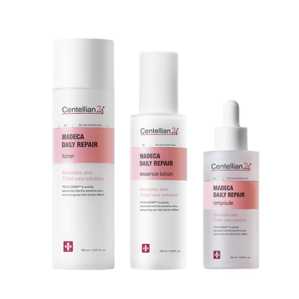 Centellian24 Calming Intensive Madeca Daily Repair Skincare Set Of 3  Toner+essence Lotion+ampoule FREE