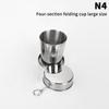 1Pieces Stainless Steel Folding Cup Portable Water Drinking Cup Retractable Telescopic Collapsible Cups Outdoor Travel Tableware