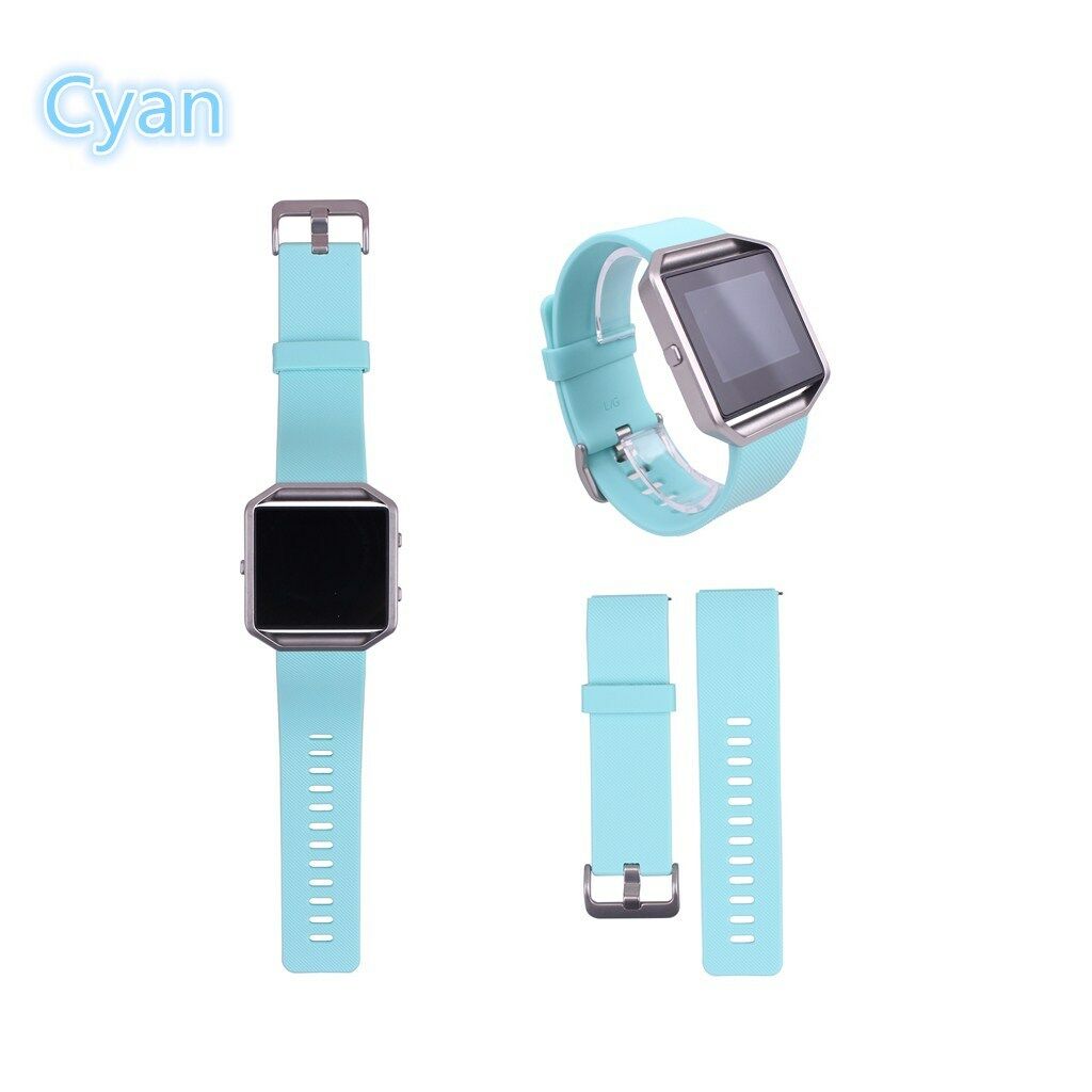 

Сменный силиконовый новый спортивный ремешок-браслет для фитнес-трекера Fitbit Blaze Small 5.5" - 6.7" циан