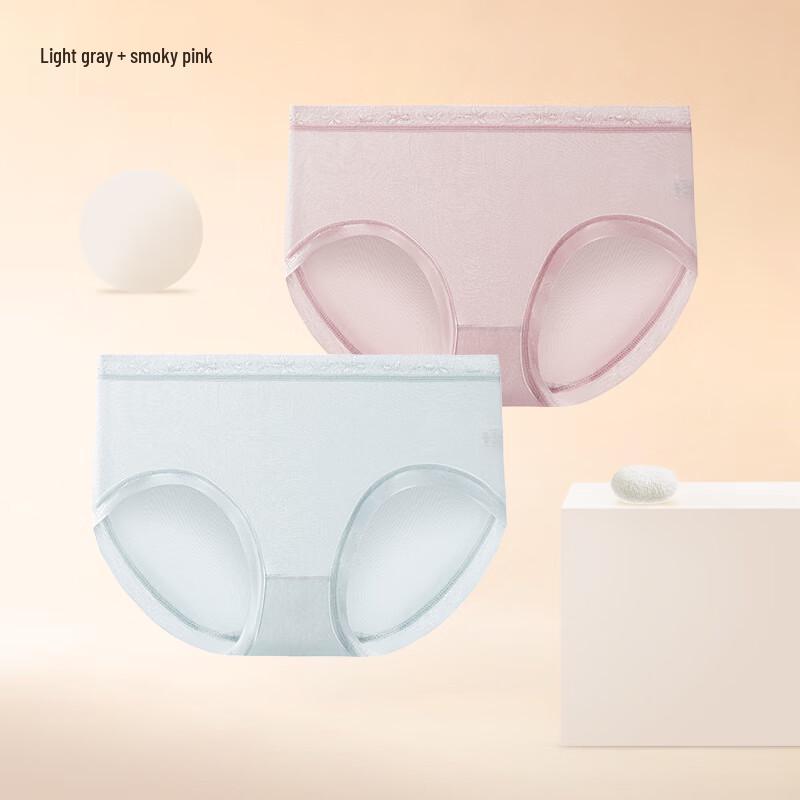 Women's 100% Mulberry Silk Mid-Waist Lace Briefs (2-Pack)