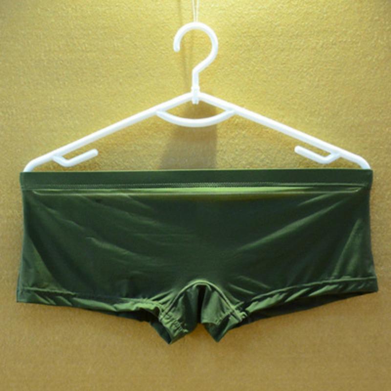 Men's Underwear Flat Cornered Summer Ice Silk Elastic Low Waist Breathable Four Cornered Underwear Men