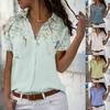 Women's Fashion Casual Short Sleeve POLO Neck Blouses & Shirts