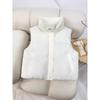 Down Cotton Clothes Vest Women's Autumn and Winter New Korean Version Loose Cotton Vest Stand Collar Solid Color Cotton Vest Jacket