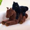 Big Size Cool Black Horse Throw Pillow Classic Horses Plush Toy Sofa Cushion Sleeping Companion Doll Home Decor Boy Gift