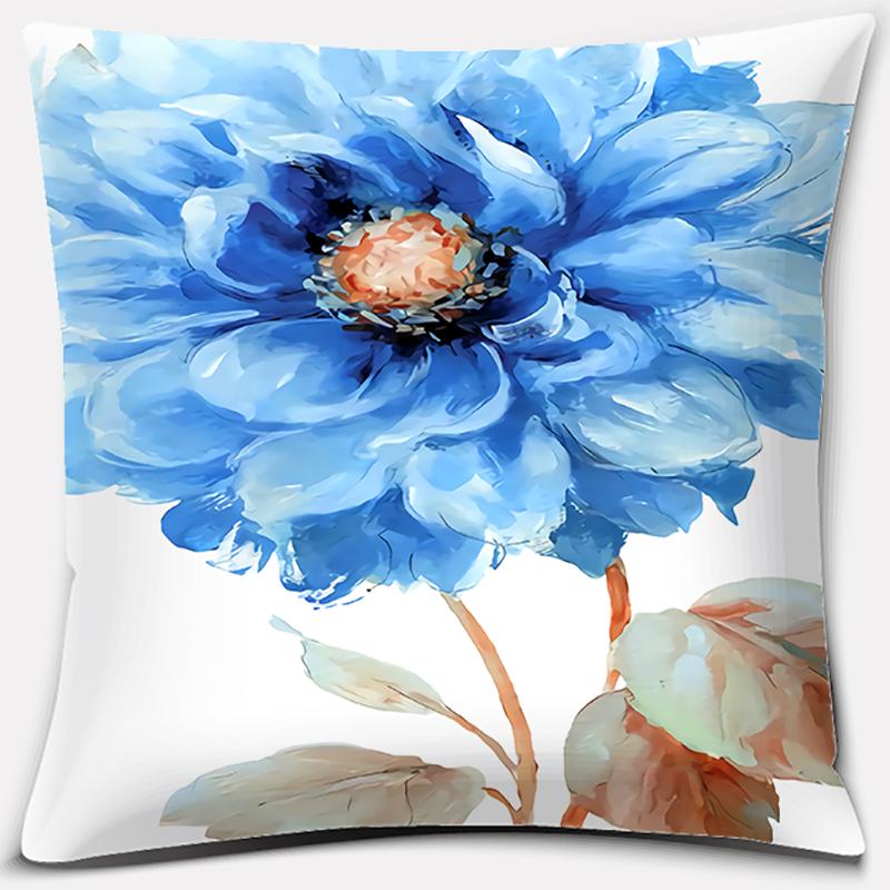 Flower and Bird Printing Series Pattern Pillowcase Square Pillowcase Home Office Decoration Pillowcase