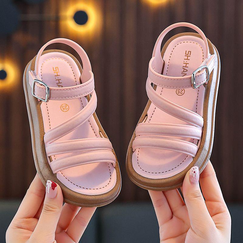 Girls' Open-Toe Summer Sandals: Korean Style, Fashionable, Princess-Inspired, Cute and Versatile Footwear
