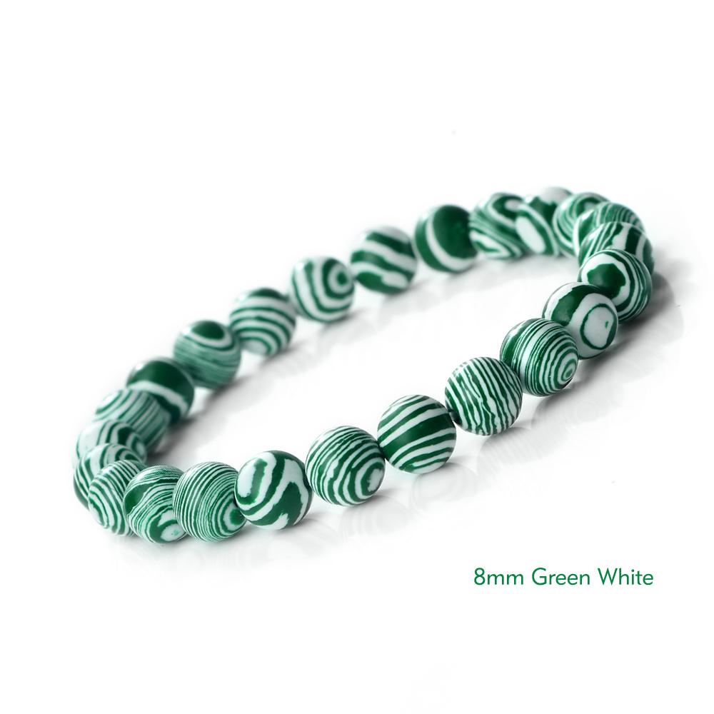 New Blue Malachite Natural Stone Bracelets Women Men Chakra Prayer Mala Buddhist Beads Bracelet Bangle Yoga Strand Charm Jewelry