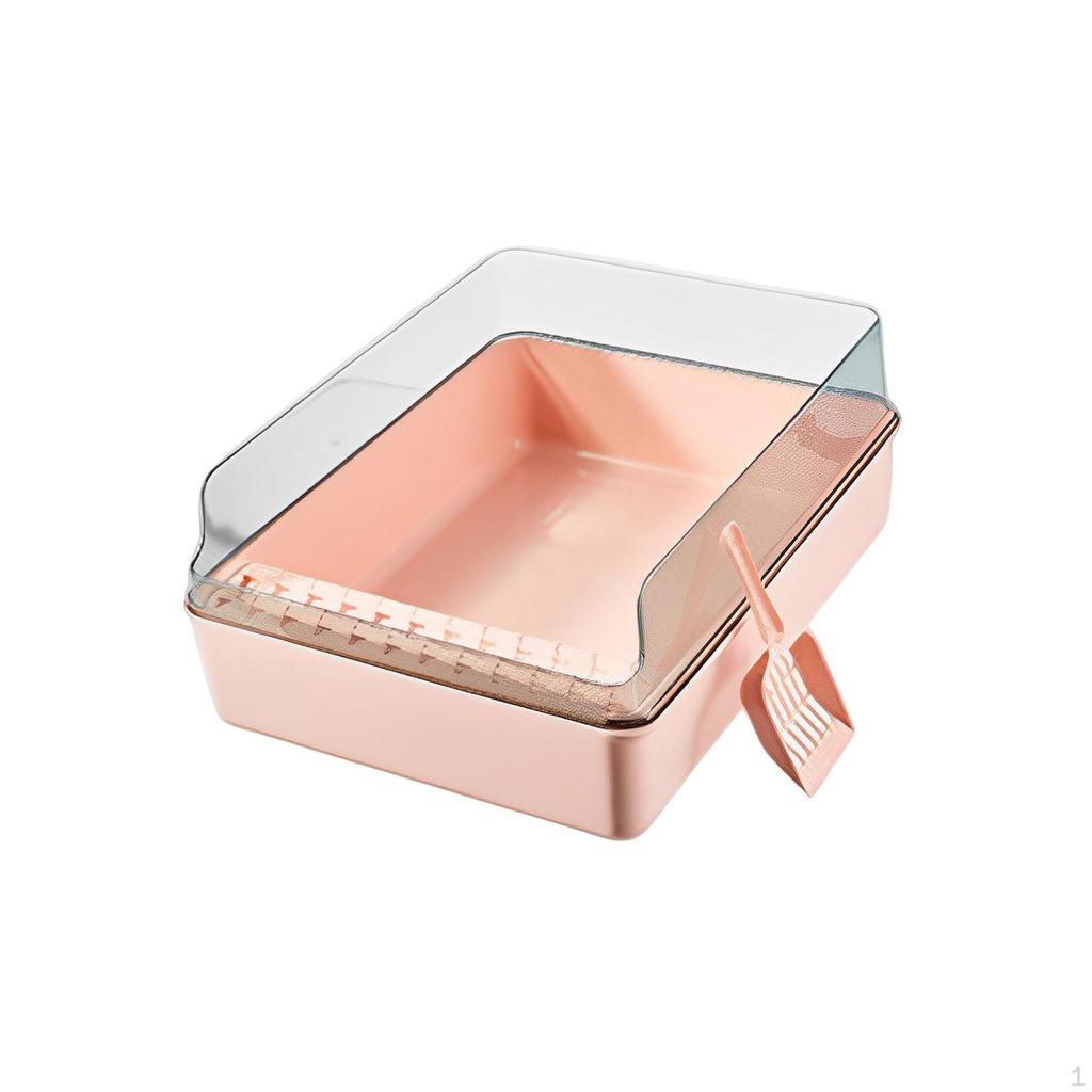 Cat Kitten High Side Open Entry Spray And Dust for Easy Cleaning Litter Tray