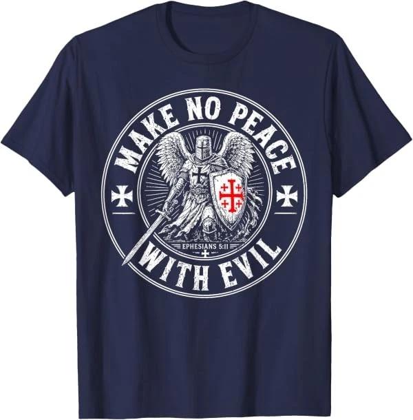 Ingen fred med det onde Ridder af Tempelrordenen Jerusalemkors T-shirt