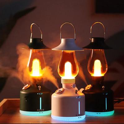 NEW Wireless Air Humidifier Camping Lamp Aromatherapy Diffuser with LED Light USB Chargeable Retro Kerosene Lamp Mist Maker 2025