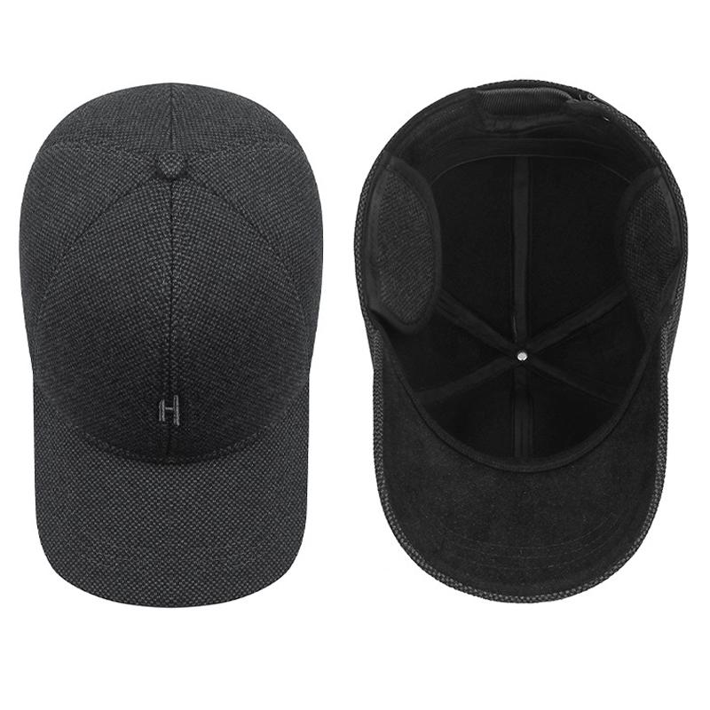 Middle-Aged and Elderly Winter Warm Cap Men's Outdoor Cycling Cold-Proof Ear Protection Cotton Cap Thick Baseball Cap