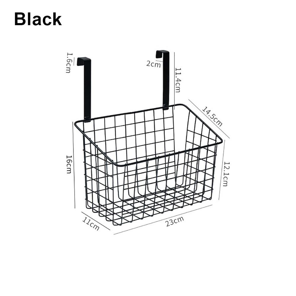 

1Pcs Black White Door Back Hanging Basket Hanging Bathroom Cabinet Rack Seasoning Bottle Black