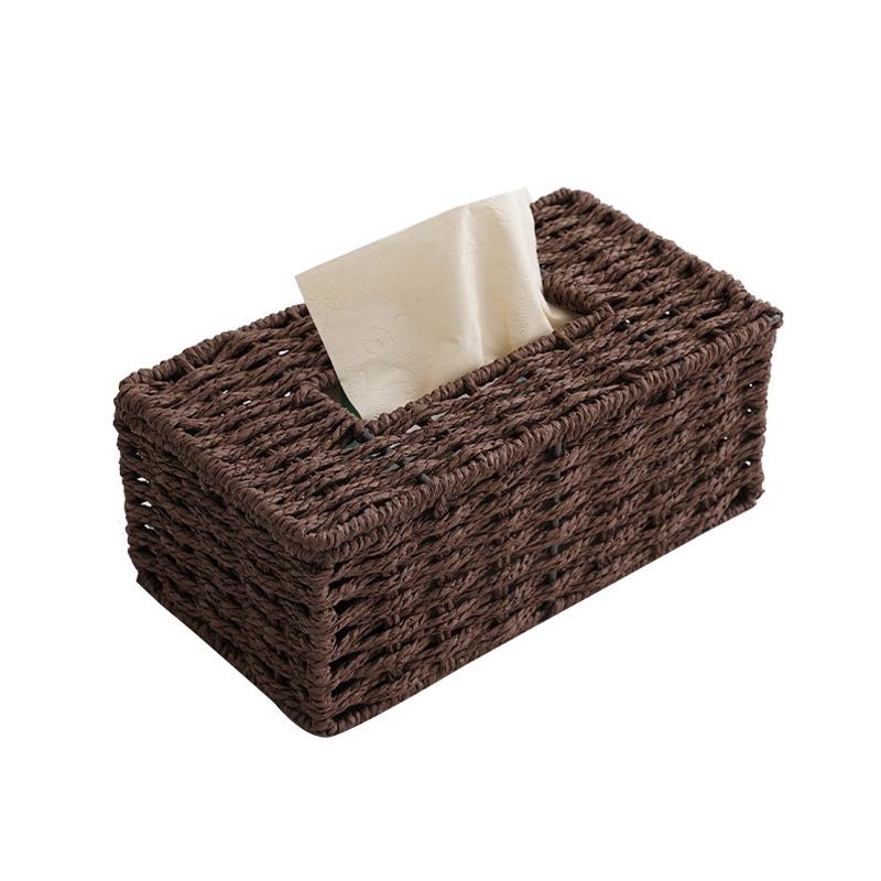 Bohemia Tissue Box Container Cover Rattan Hand Woven Home Decoration
