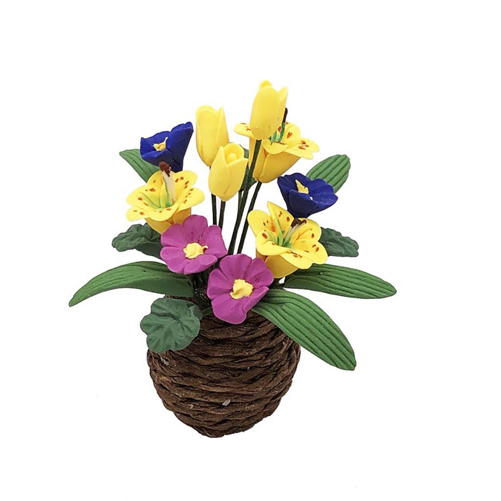 Artificial 1/12 Dollhouse Flower Miniature Exquisite Green Plant Ornament Decor